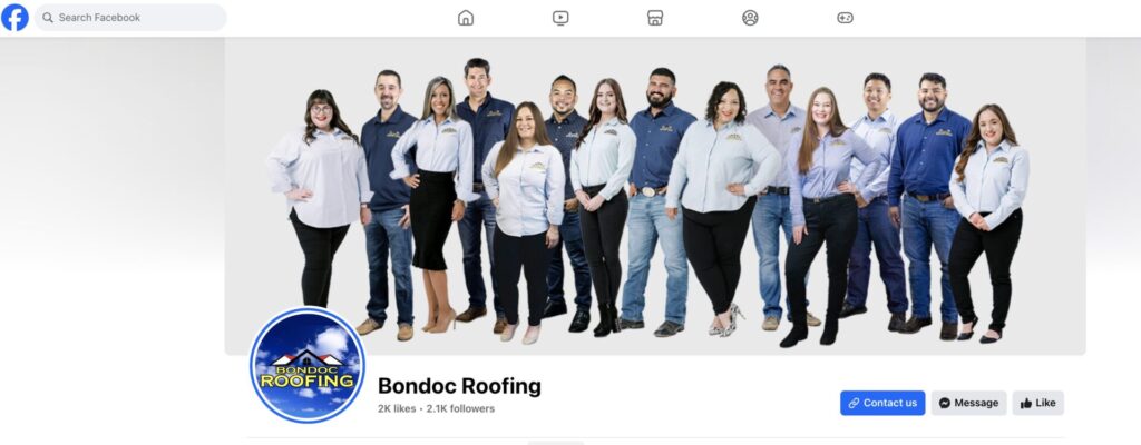 Roofing Facebook Page